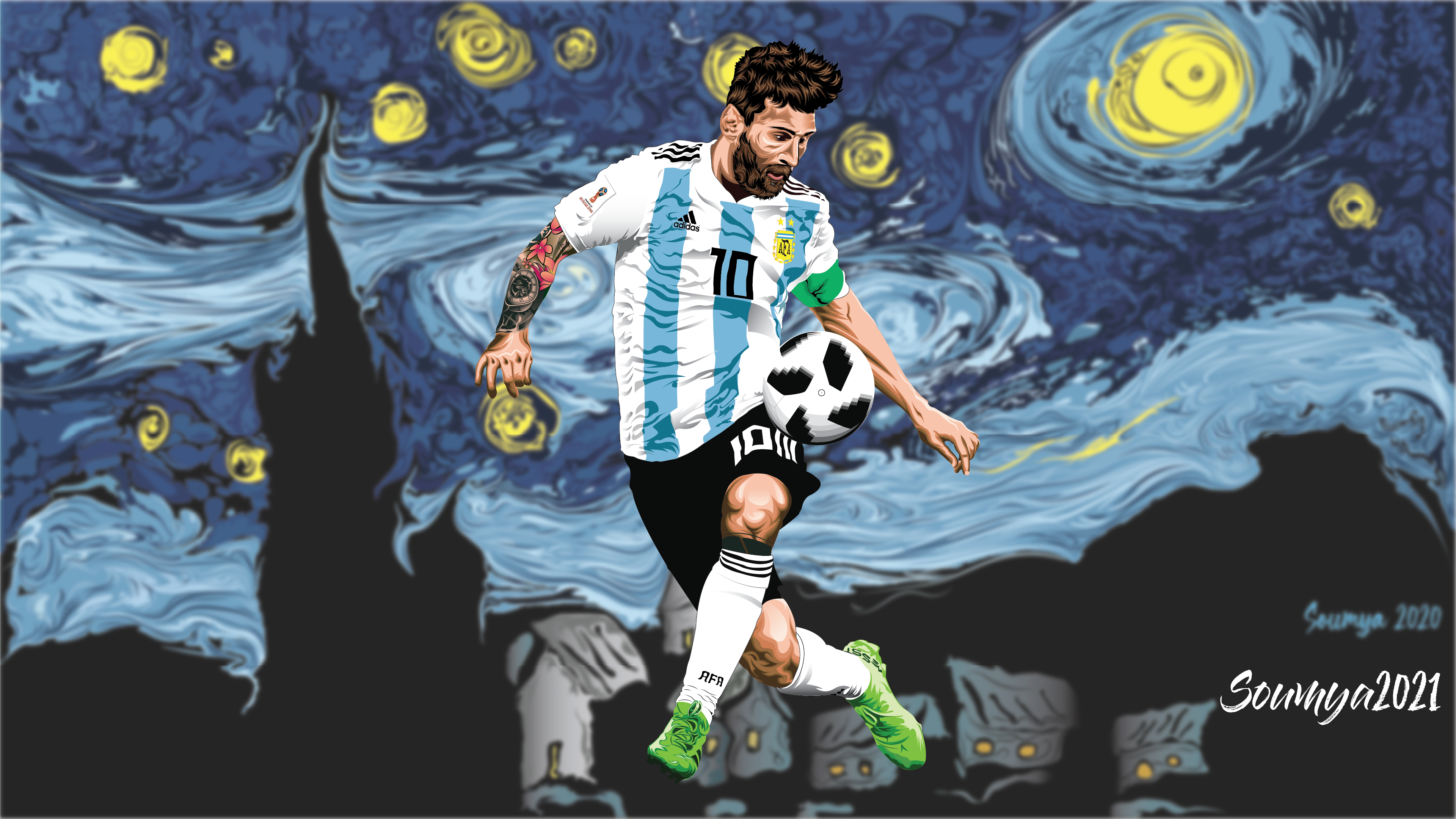 LIONEL MESSI x Starry night by IND_s0uL_141