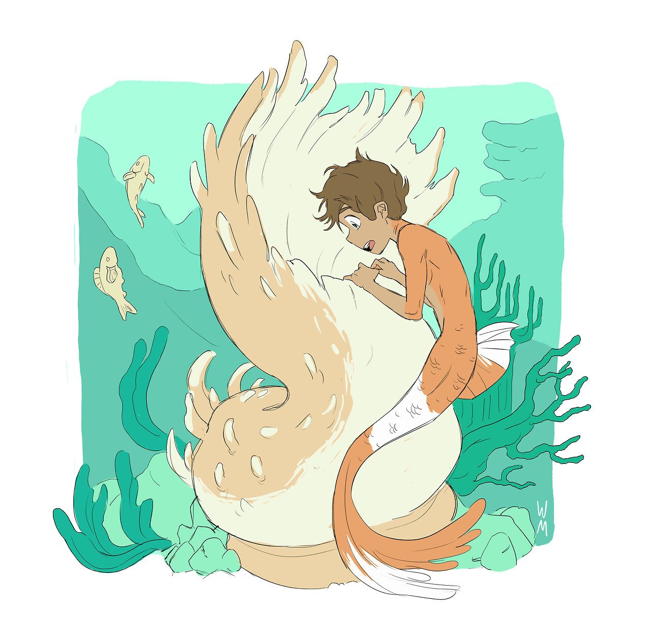 Download Merman Kappa (Castle Swimmer) Comic Castle Swimmer Art