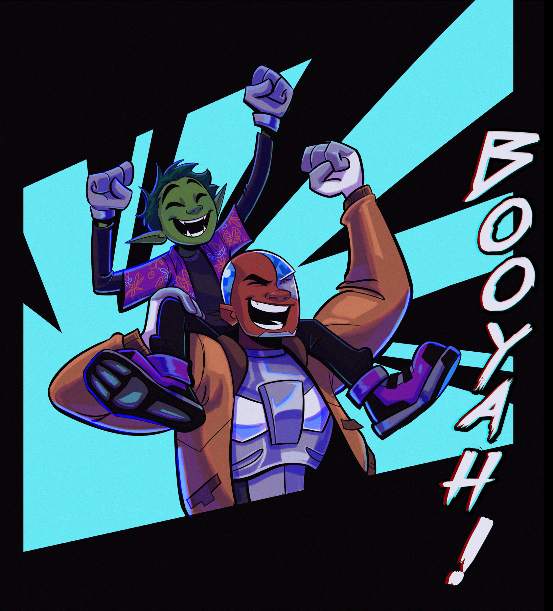 Download Victor Stone Cyborg (DC Comics) Garfield Logan Beast Boy TV Show Teen Titans Art