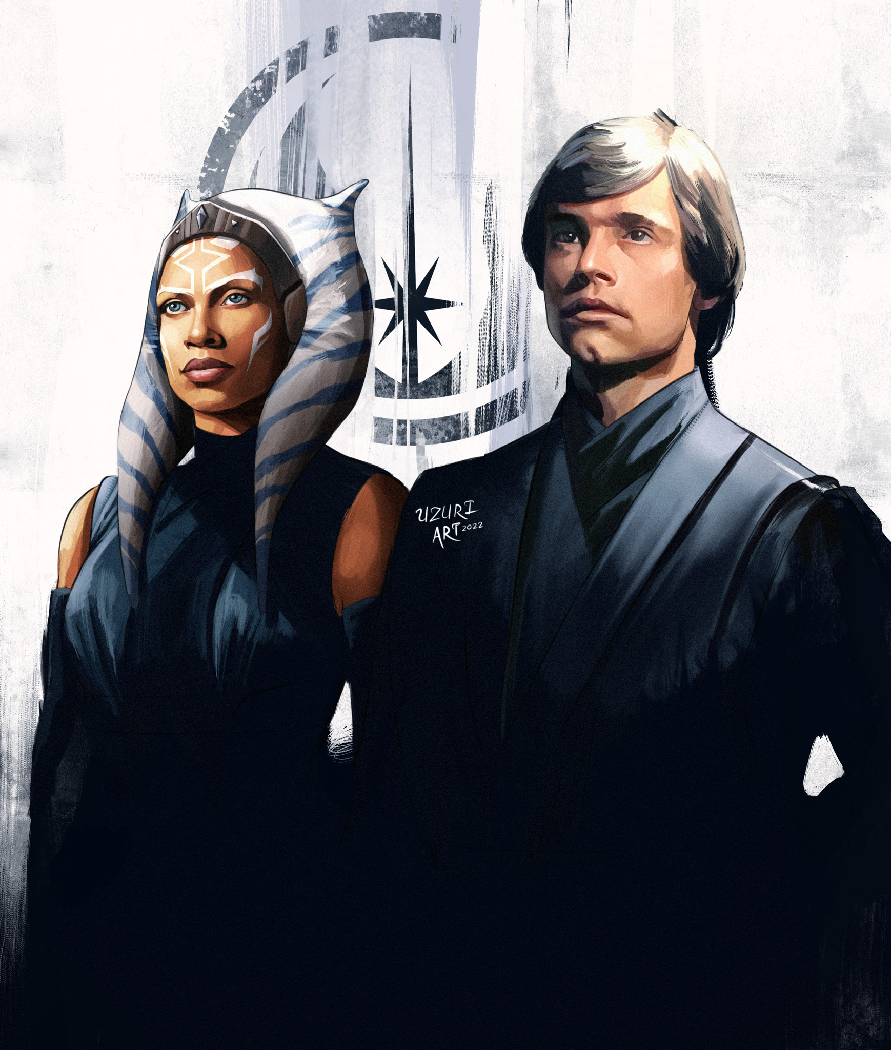 Download Luke Skywalker Ahsoka Tano TV Show The Book Of Boba Fett Art