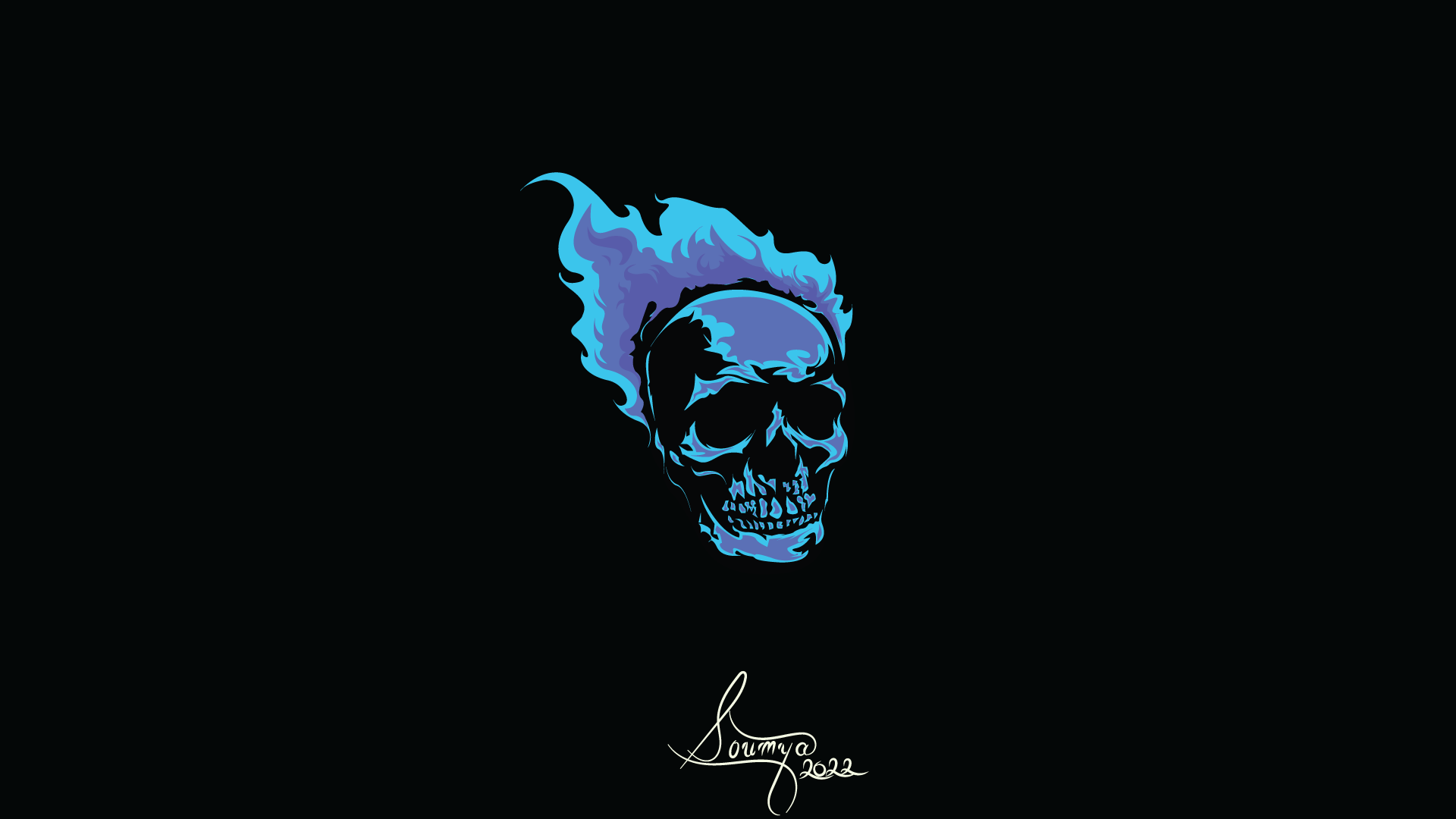 Burning skull bule by IND_s0uL_141