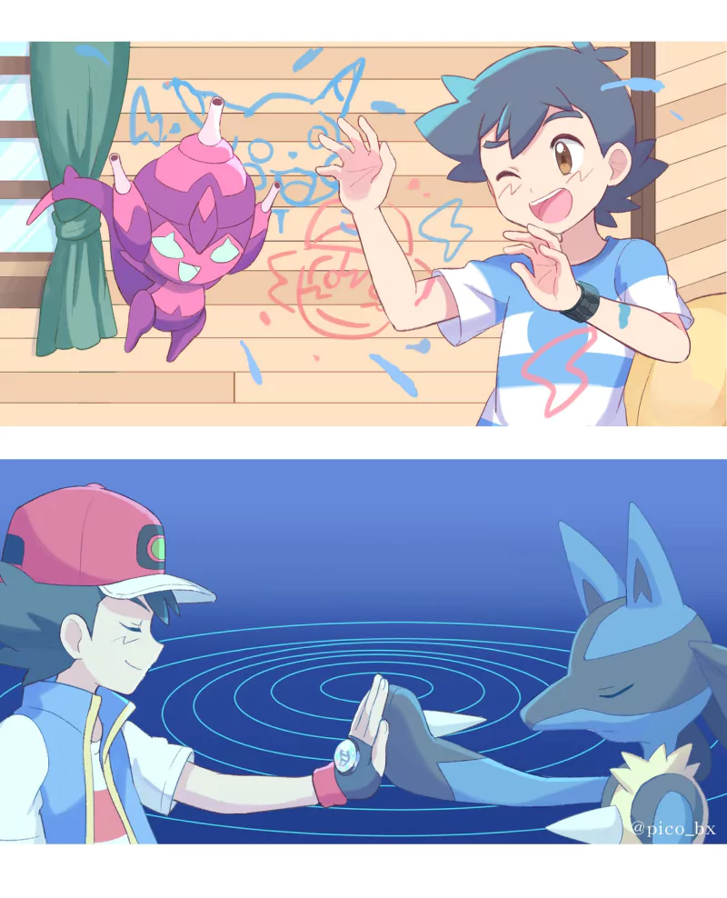 Poipole (Pokémon) Lucario (Pokémon) Ash Ketchum Anime Pokemon Image
