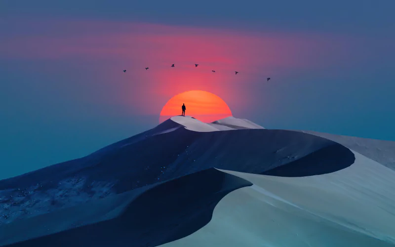 sand dune sunrise artistic desert Image