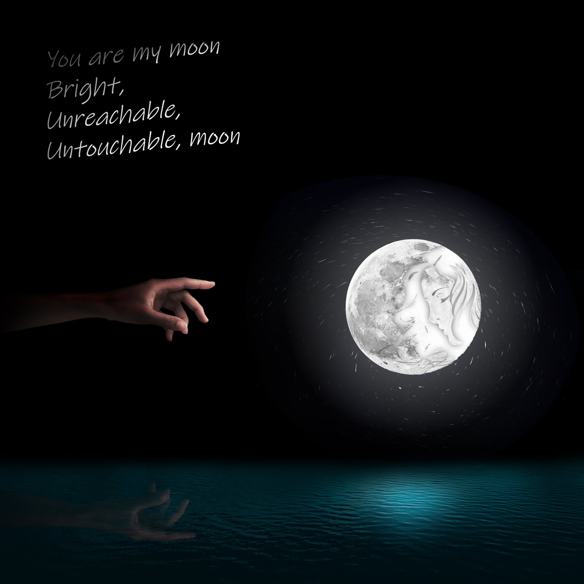 Download Reaching Out Montage Dark Moon Photoshop Artistic Love Art by Khaylac