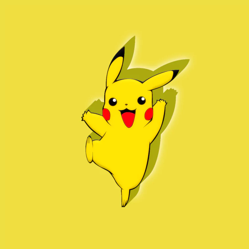  Pikachu on yellow background