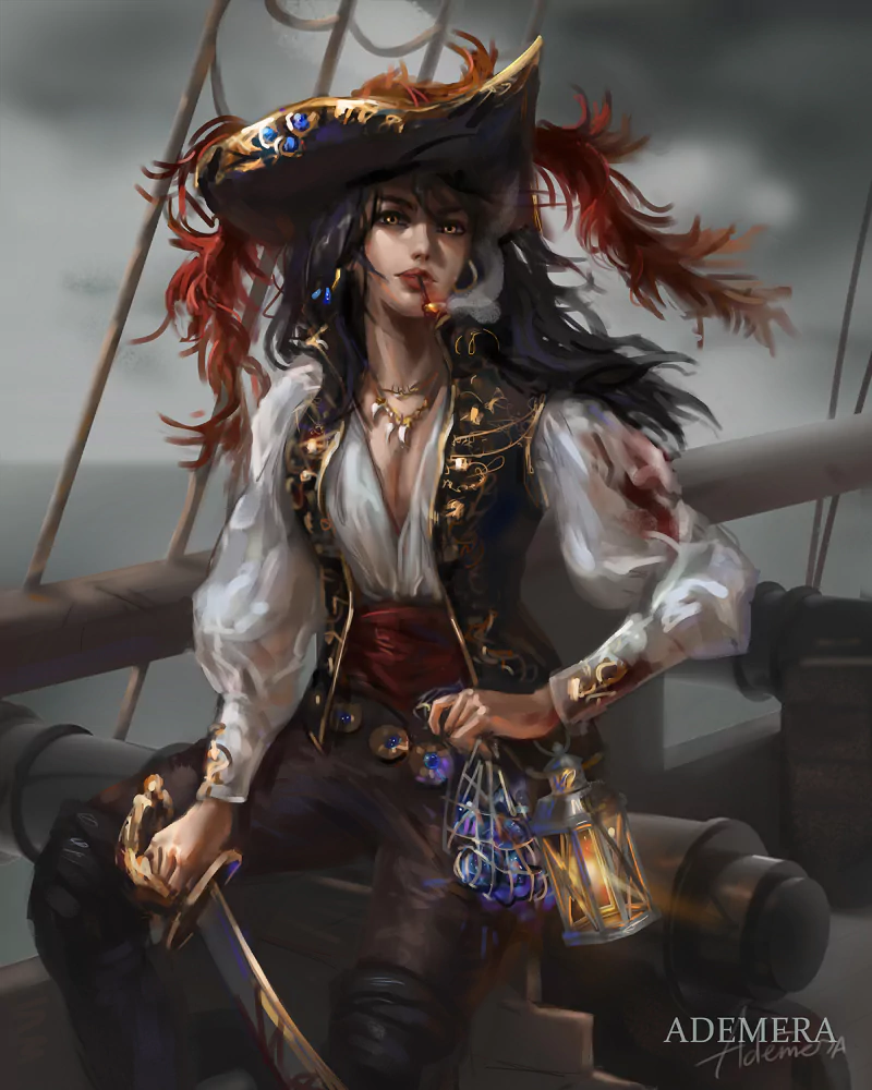 ship piratress pirate ship pirate woman artistic Image