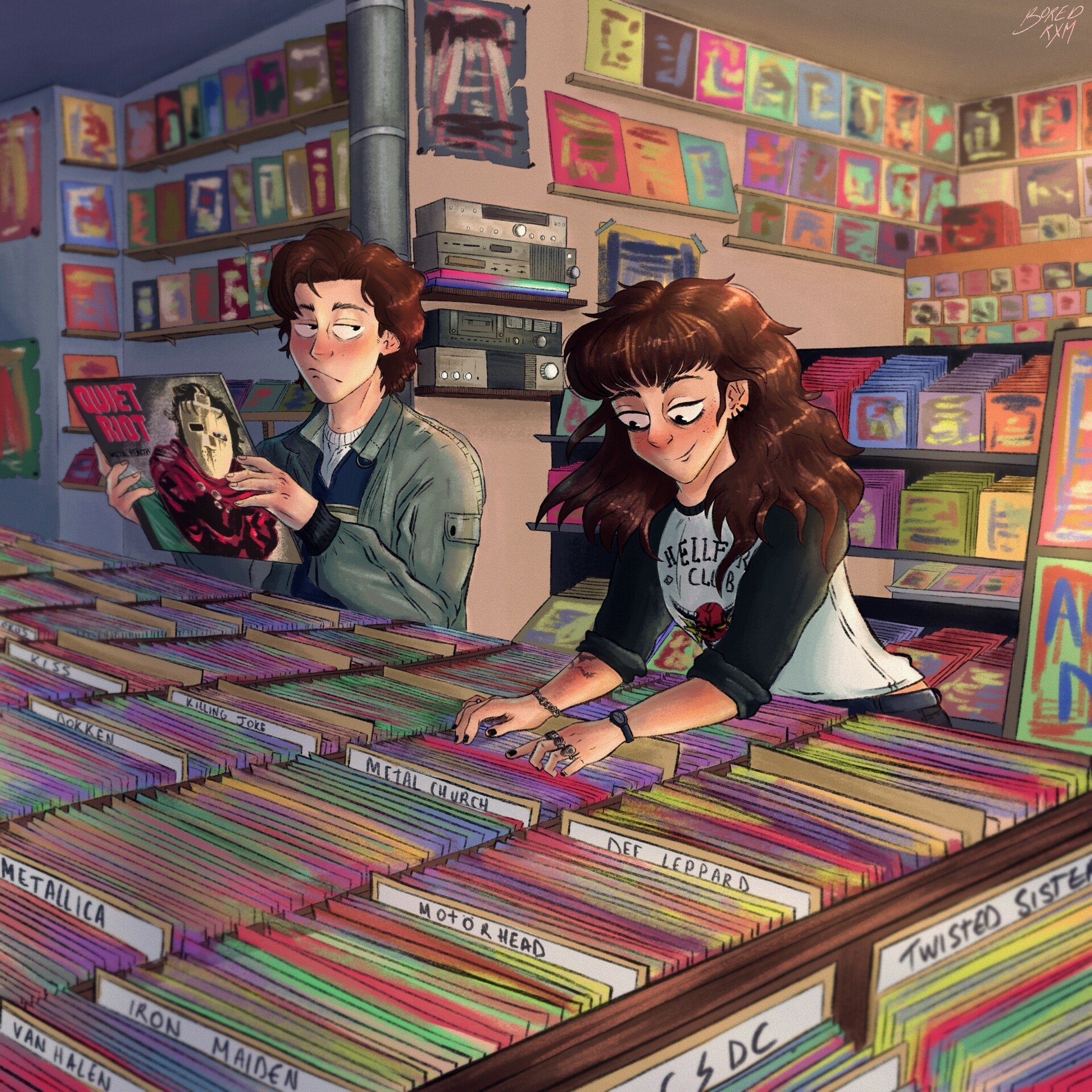 Download Eddie Munson Steve Harrington TV Show Stranger Things Art