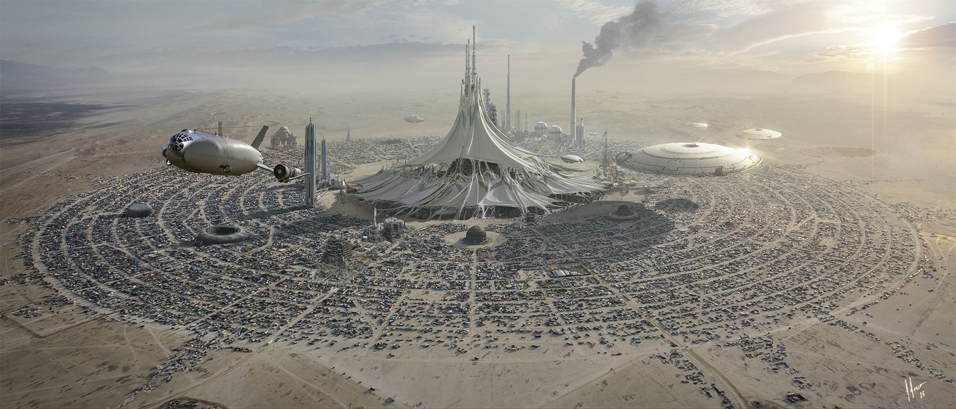 Download Sci Fi City Sci Fi City Futuristic City Desert Landscape Art