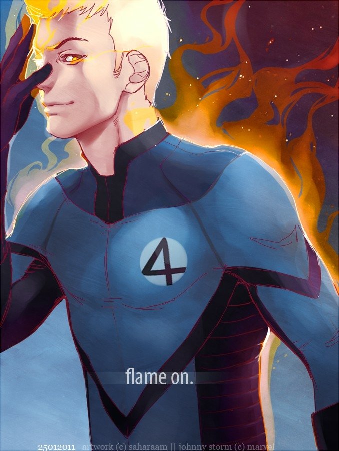 Download Johnny Storm Human Torch (Marvel Comics) Comic Fantastic Four Art