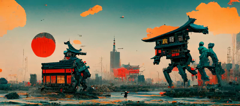  Digital Art of Cyberpunk Robots