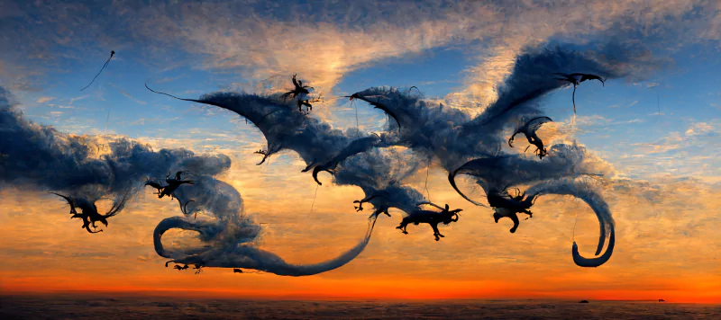  Dragons Flying in The Skye