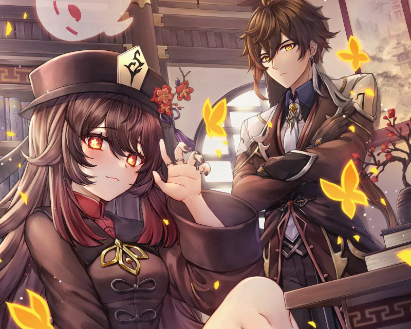 Hu Tao Zhongli (Genshin Impact) video game Genshin Impact Image