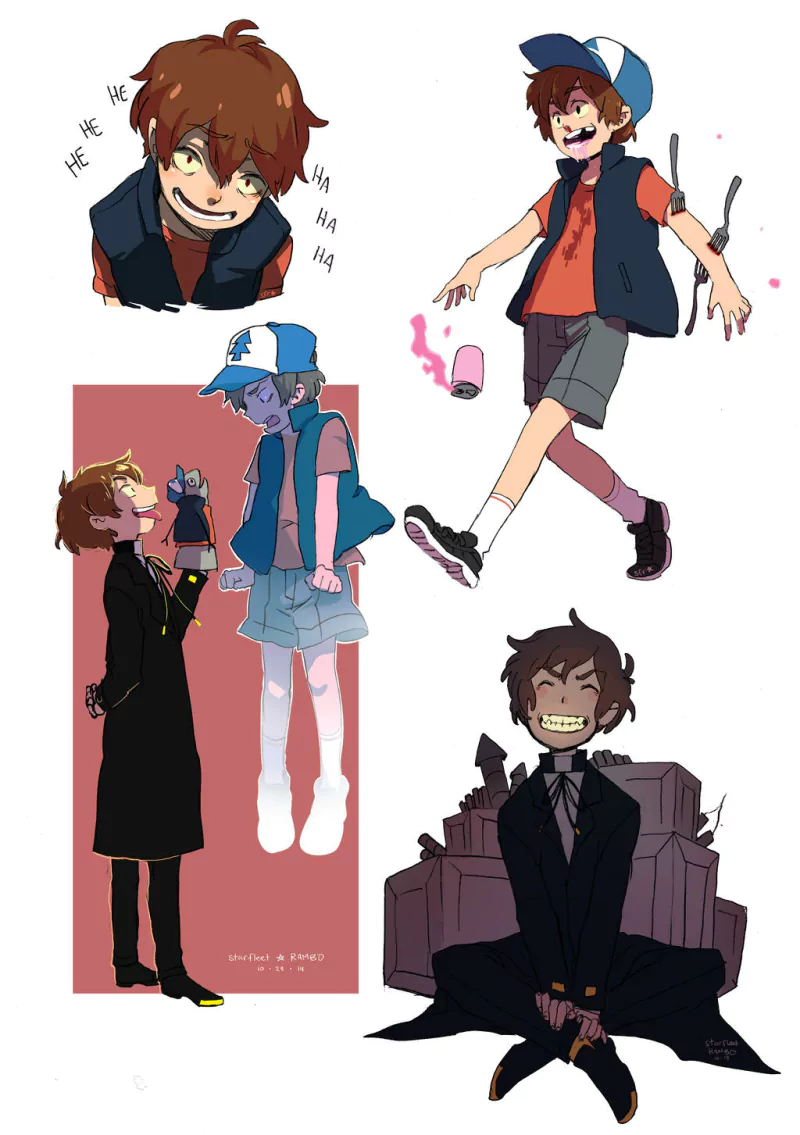 Bill Cipher Dipper Pines TV Show Gravity Falls Image