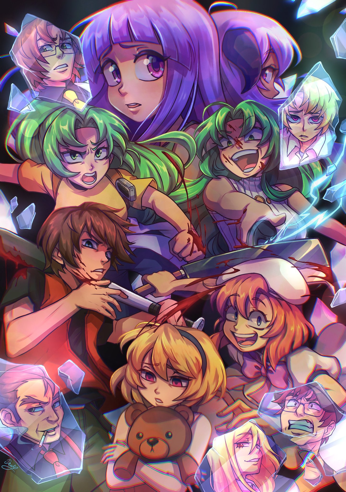 The Higurashi gang by dewymelo