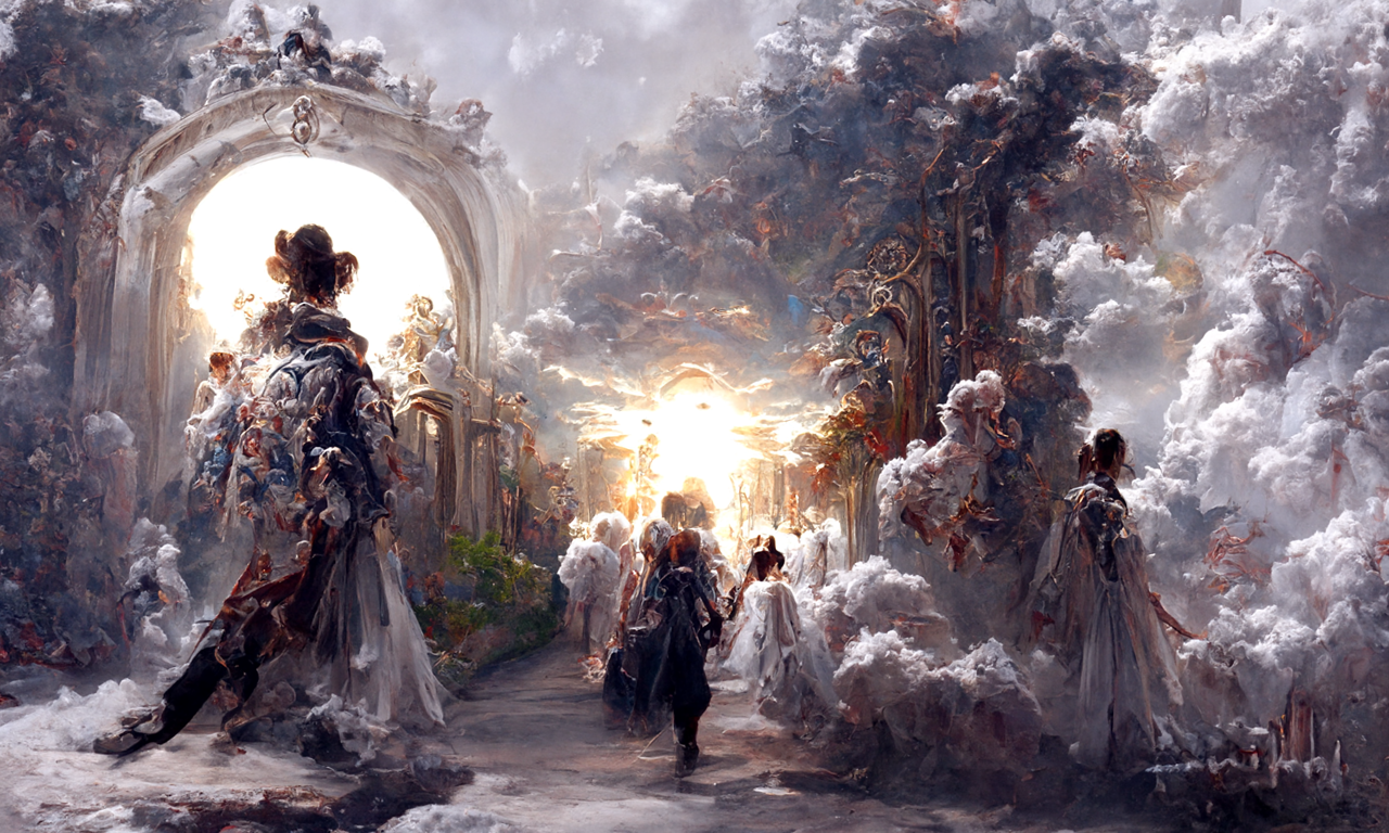 Souls go through heaven gate by Rehamalo