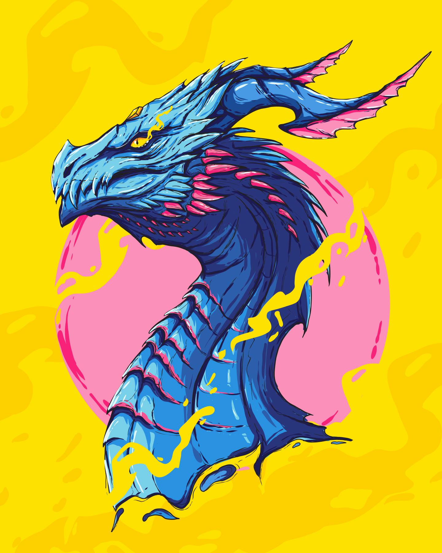 Azure Dragon Illustration by jivo_studio