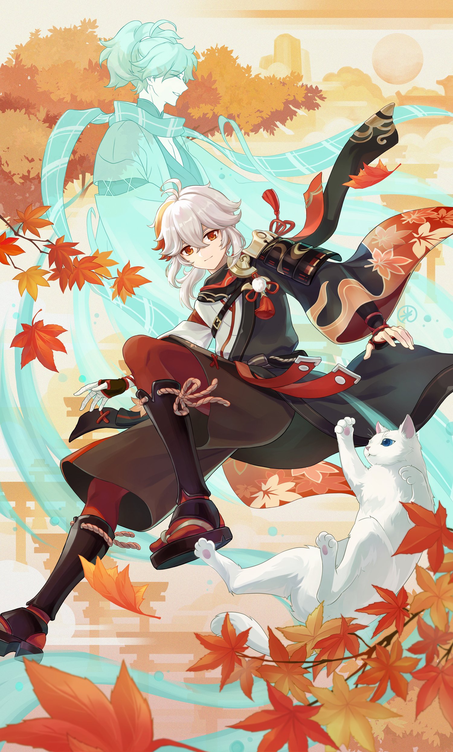 Download Cat Kaedehara Kazuha (Genshin Impact) Video Game Genshin Impact Art