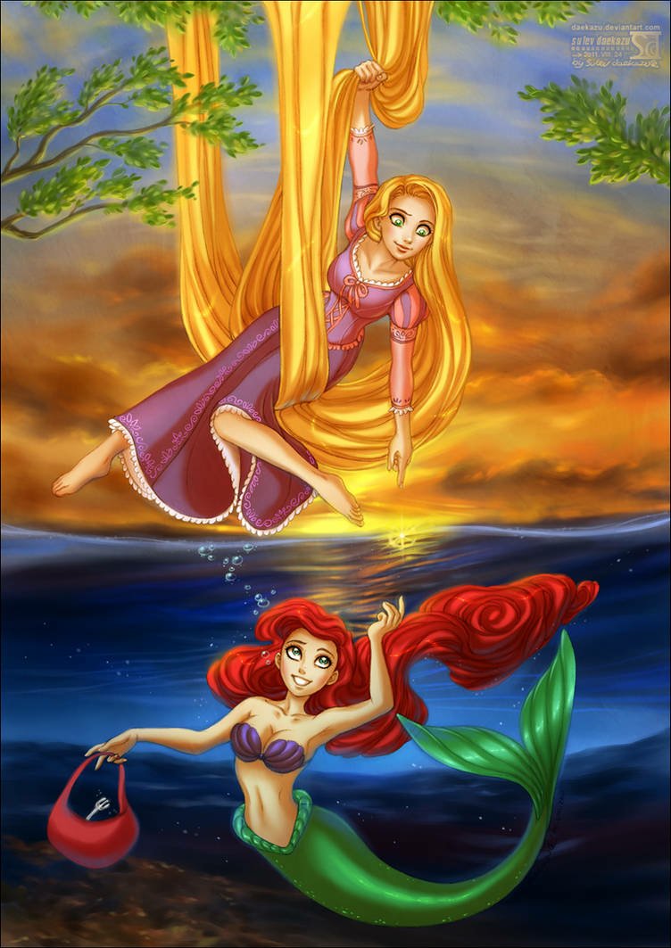 Download Rapunzel Ariel (The Little Mermaid) Movie Disney Art
