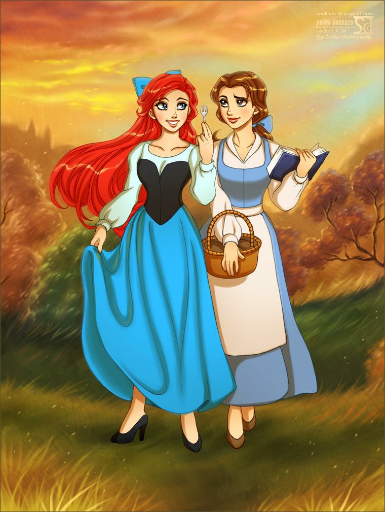 Download Belle (Beauty And The Beast) Ariel (The Little Mermaid) Movie Disney Art