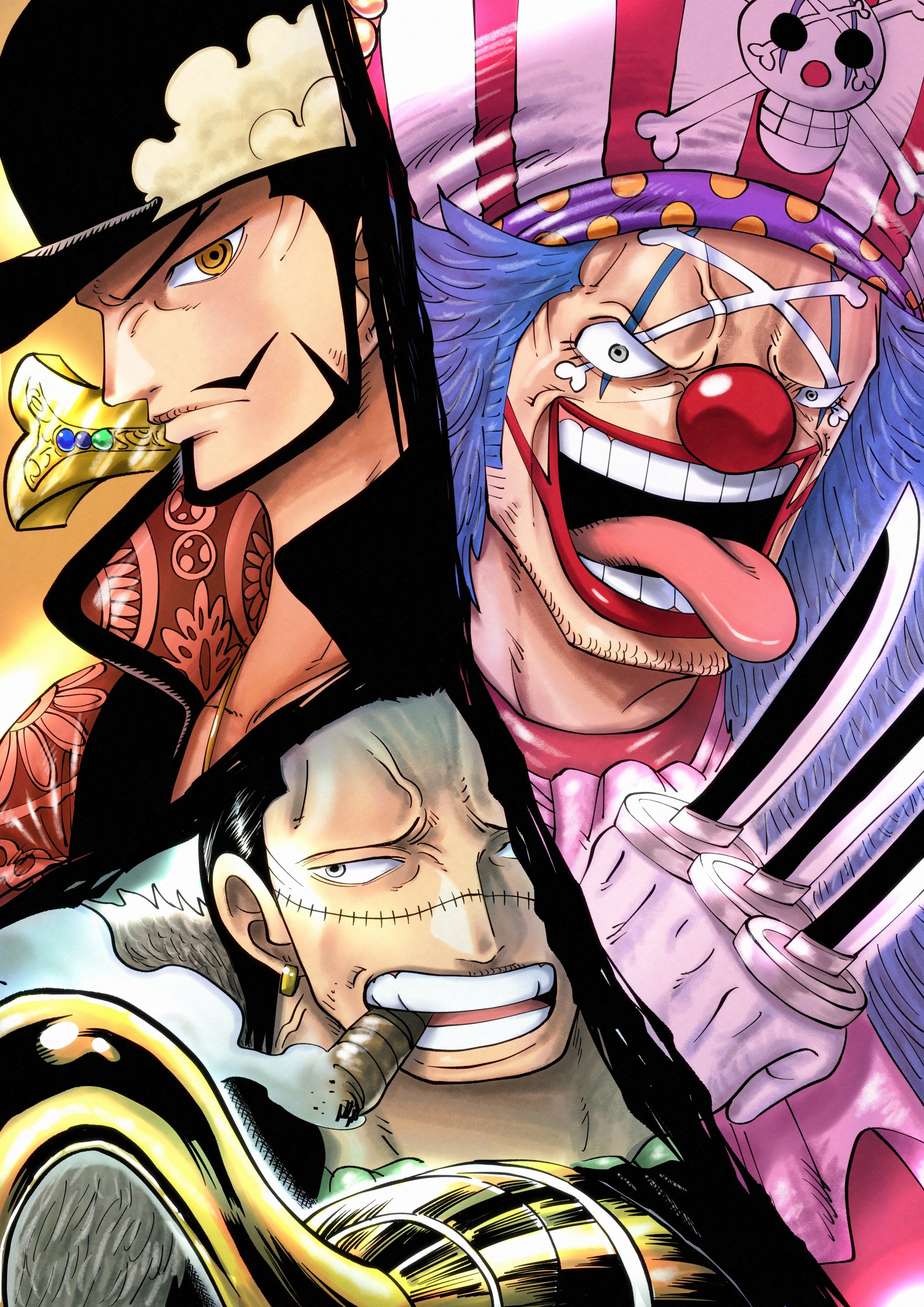 One Piece Trio: Crocodile, Buggy \u0026 Dracule Mihawk, image size:1920x2715