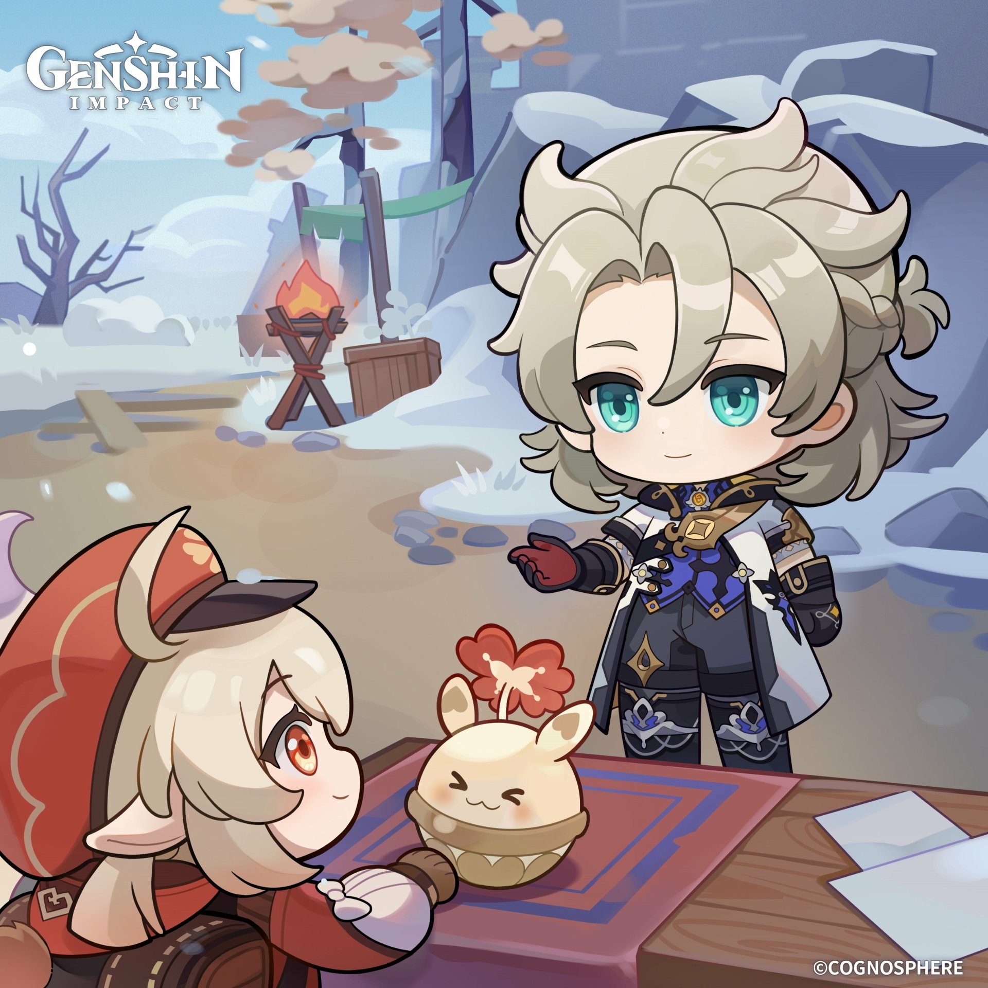 Download Chibi Klee (Genshin Impact) Albedo (Genshin Impact) Video Game Genshin Impact Art