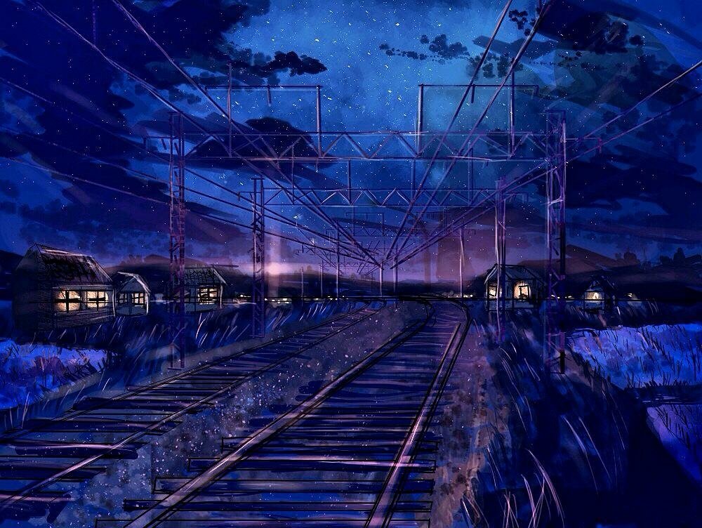 Download Railroad Anime Sky Sky Anime Art