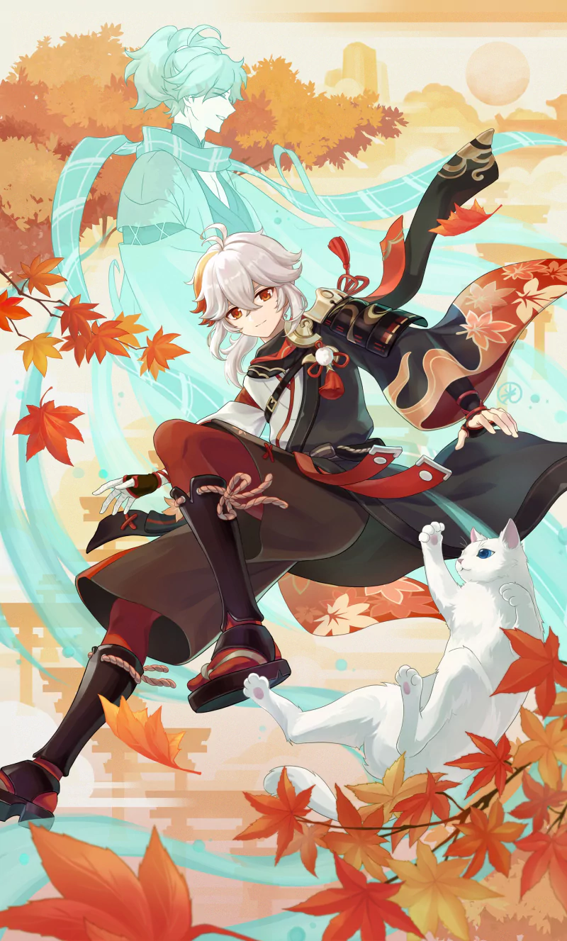 cat Kaedehara Kazuha (Genshin Impact) video game Genshin Impact Image