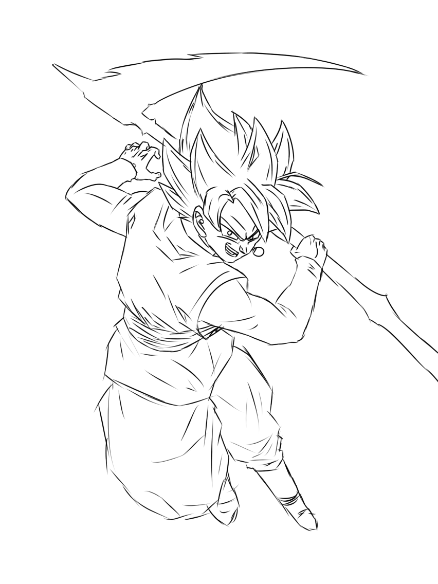Goku Line art Black and white Drawing Chibi, goku Chibi transparent  background PNG clipart | HiClipart