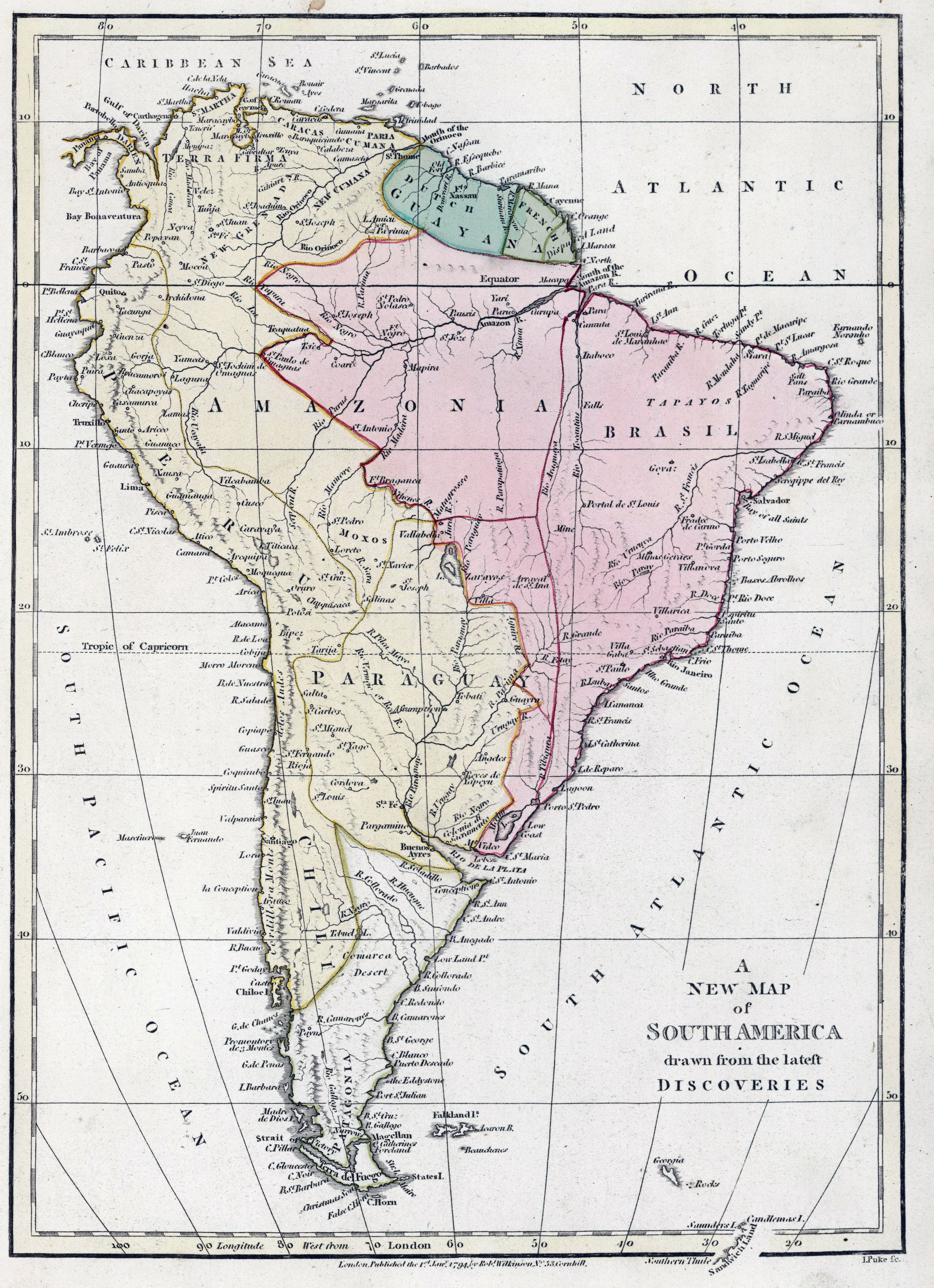 South America Map of 1794