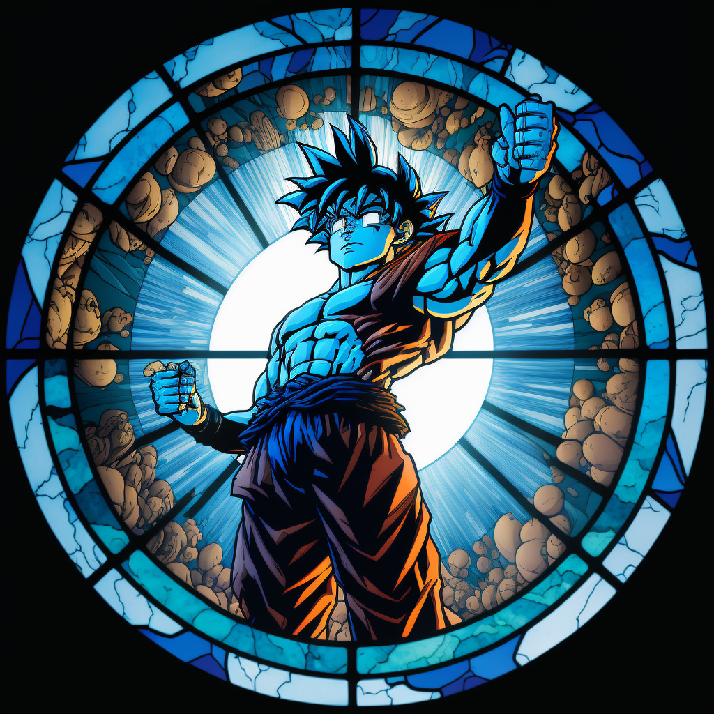 Son Goku stained glass by vinny47