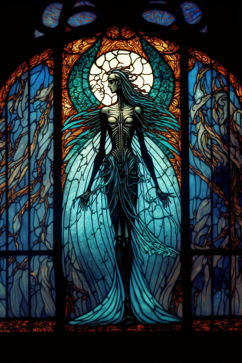 Alien angel stained glass by vinny47