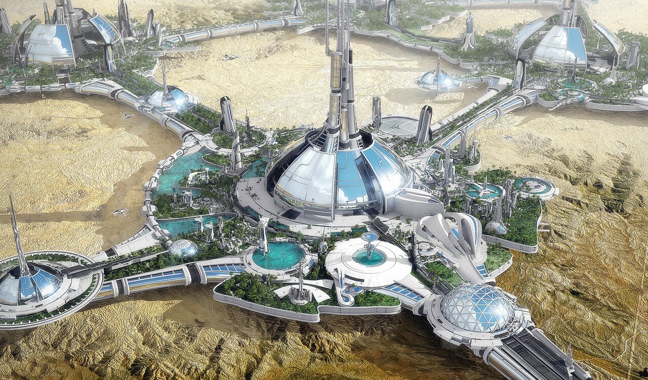 Download Sci Fi City Sci Fi City Futuristic City Desert Landscape Art