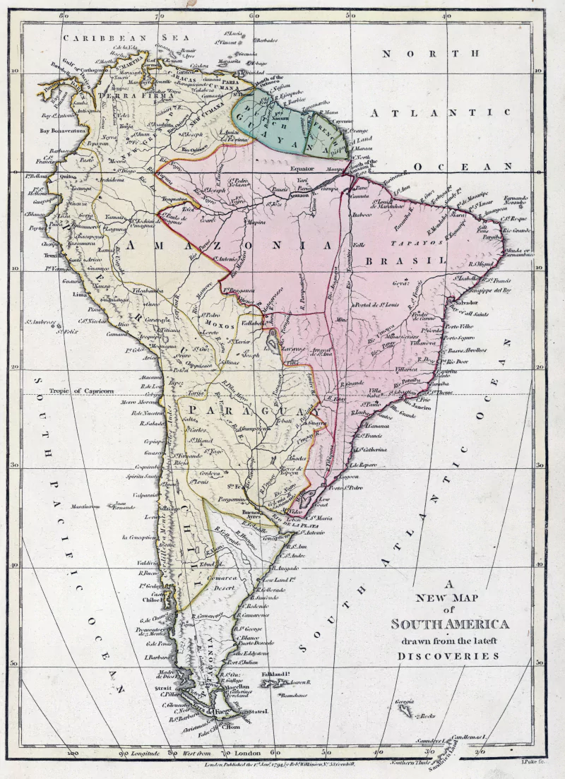  South America Map of 1794