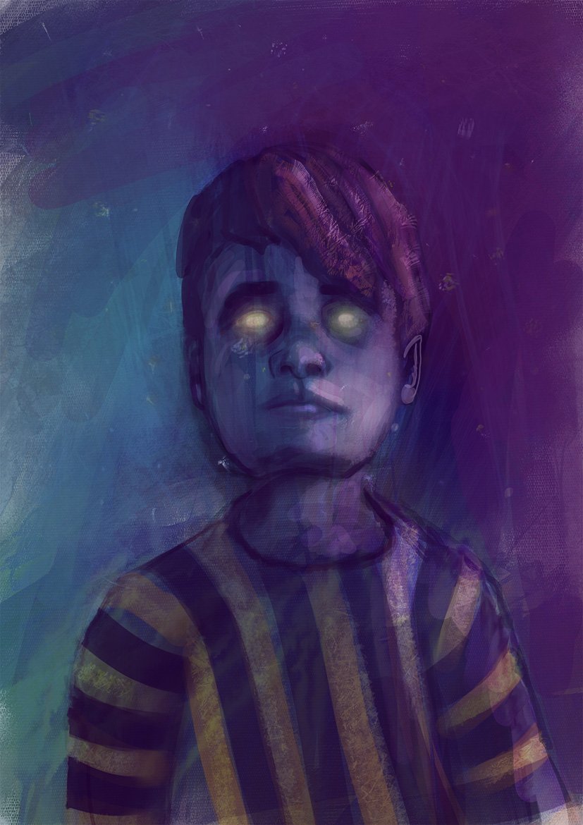 The boy with Glowing Eyes by Nusja