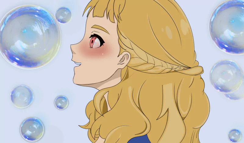  Cute blonde anime girl