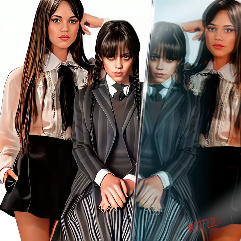  Jenna and Wednesday addams (Reel and Real)