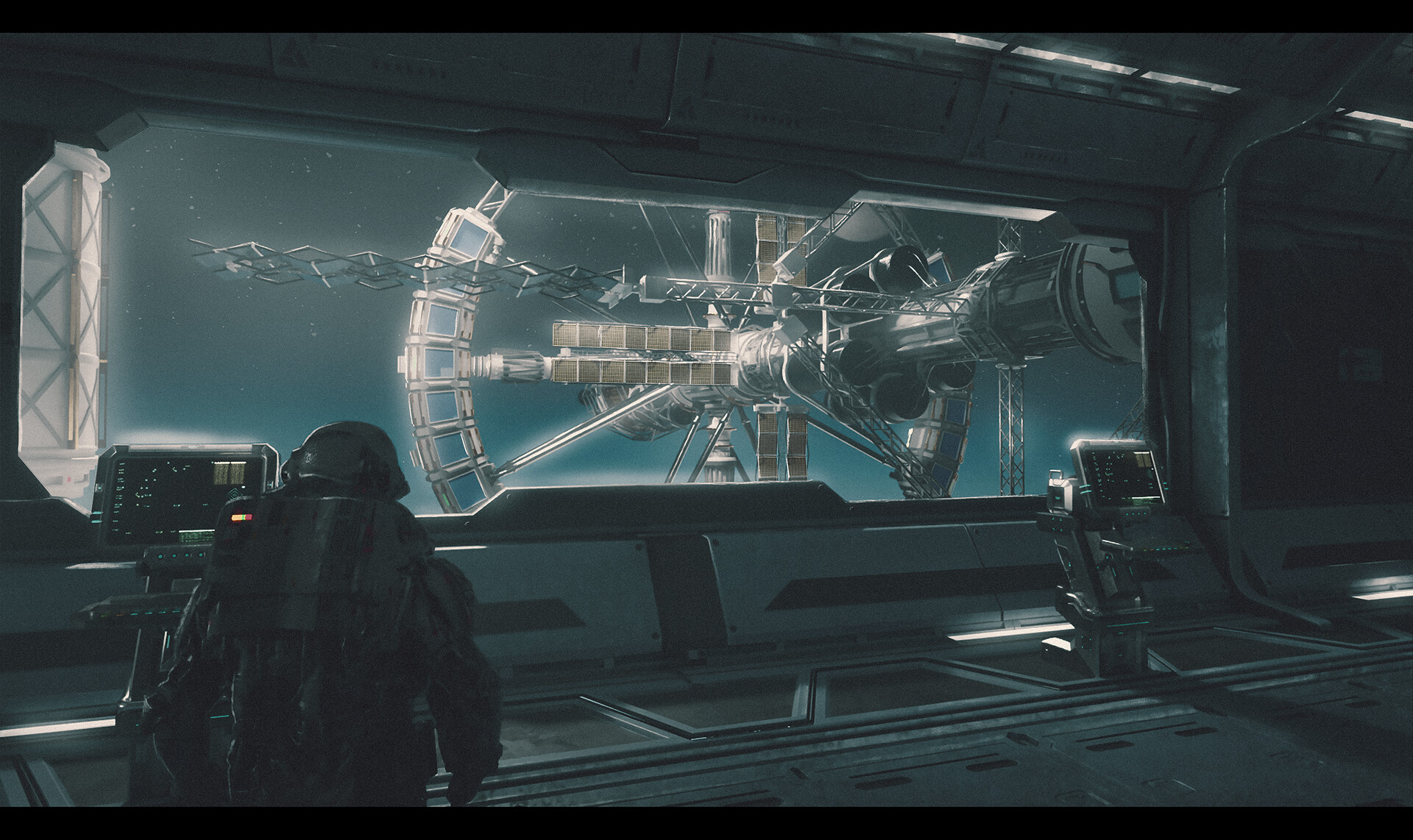 Sci Fi Space Station Art by KoBOng