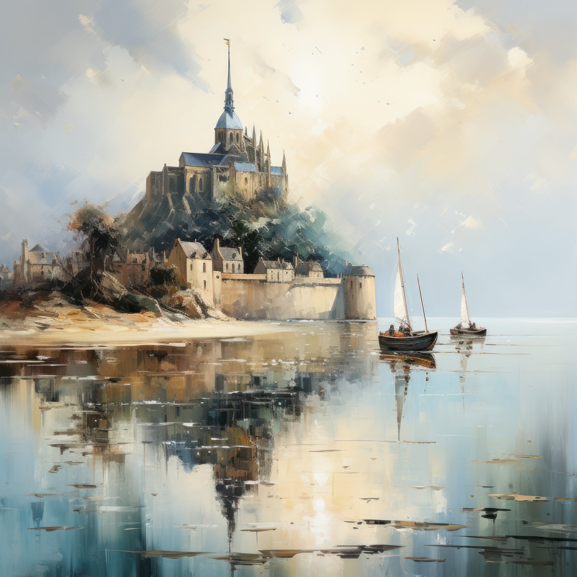 Mont Saint Michel view by Shivalesca