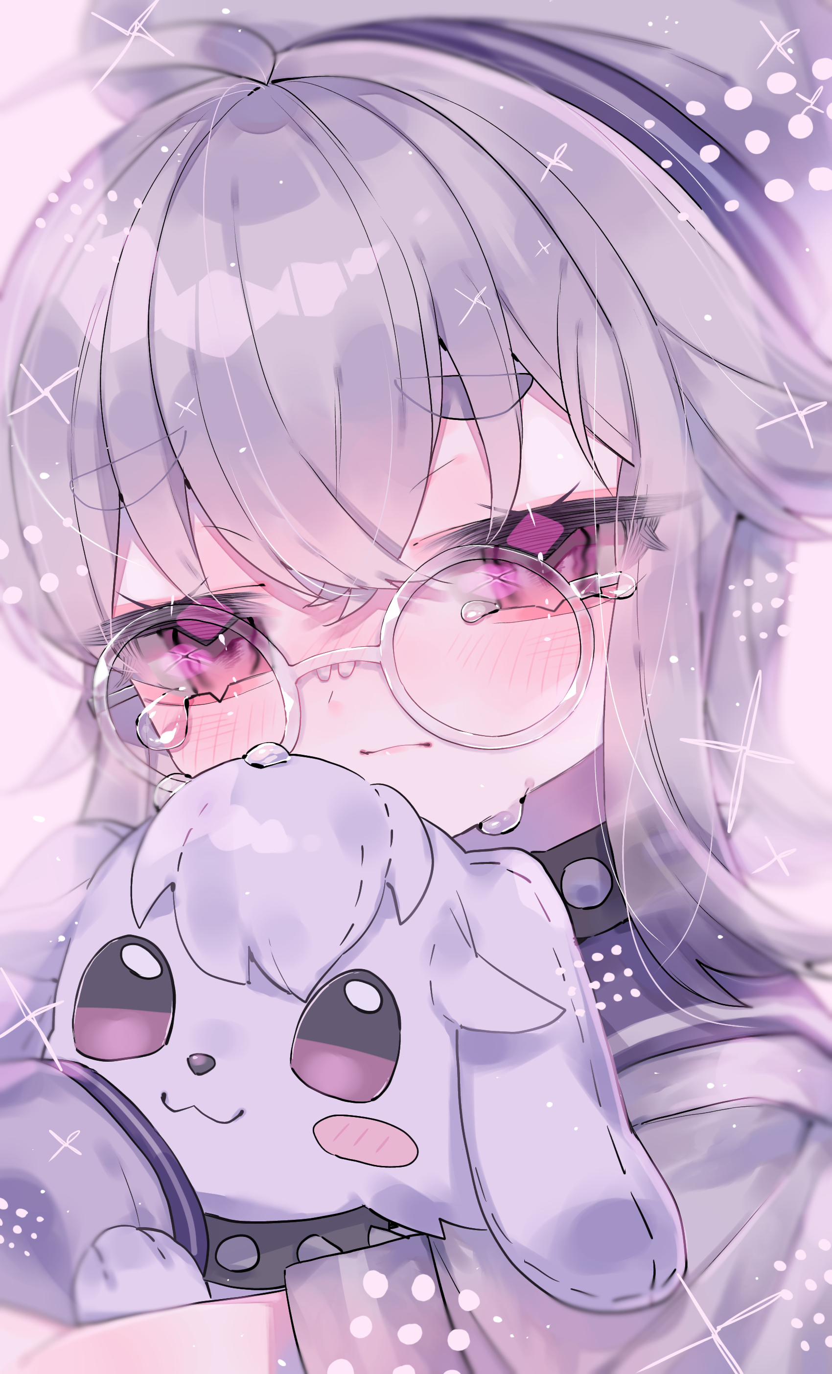 Download Glasses Crying School Uniform Purple Hair Purple Eyes Anime Boy Anime Boy Art