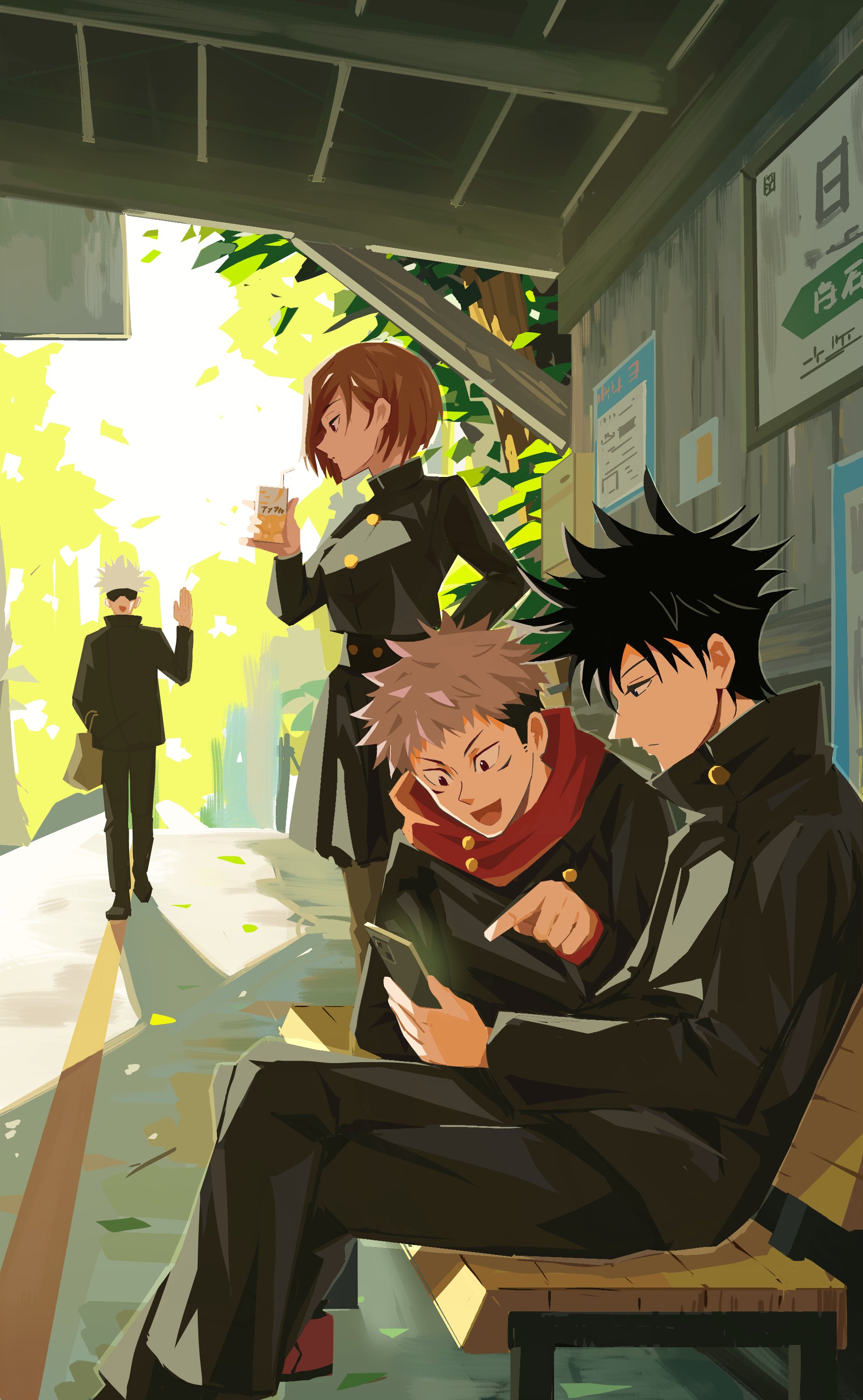 Download Satoru Gojo Nobara Kugisaki Yuji Itadori Megumi Fushiguro Anime Jujutsu Kaisen Art