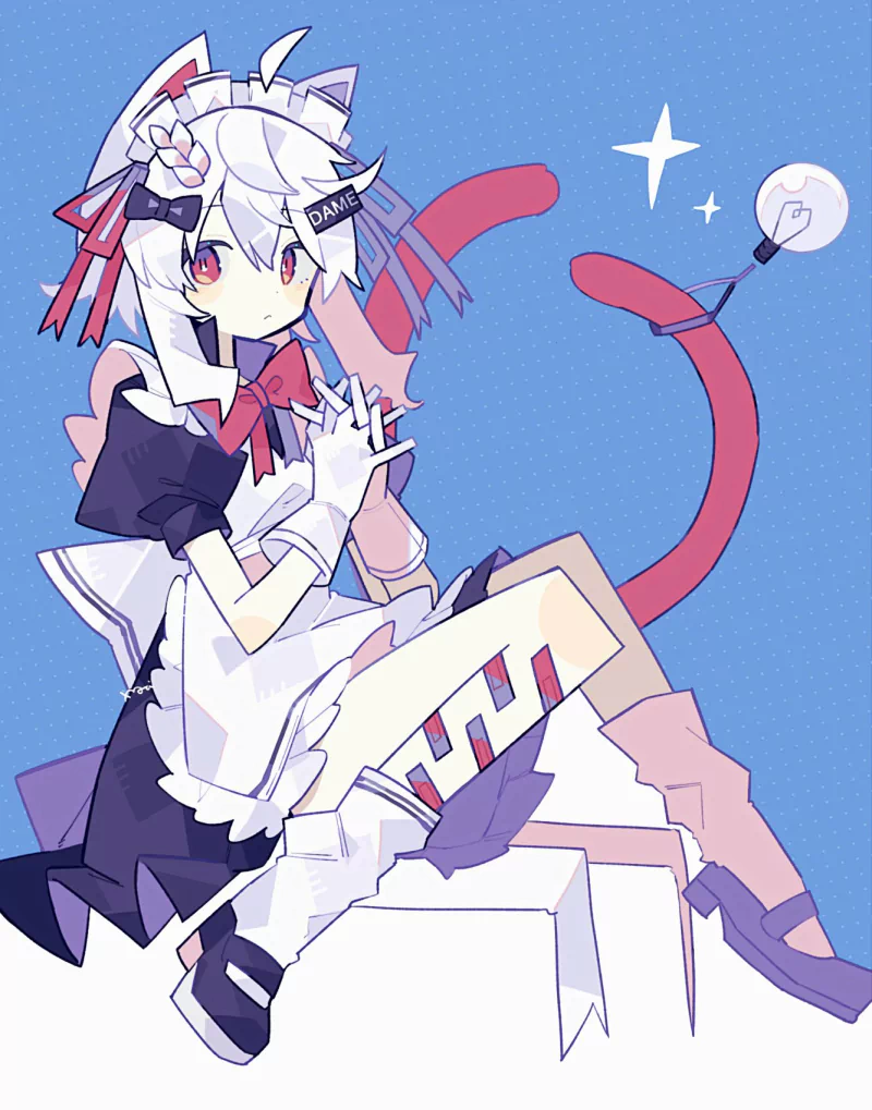 grey hair maid Anime girl anime girl Image