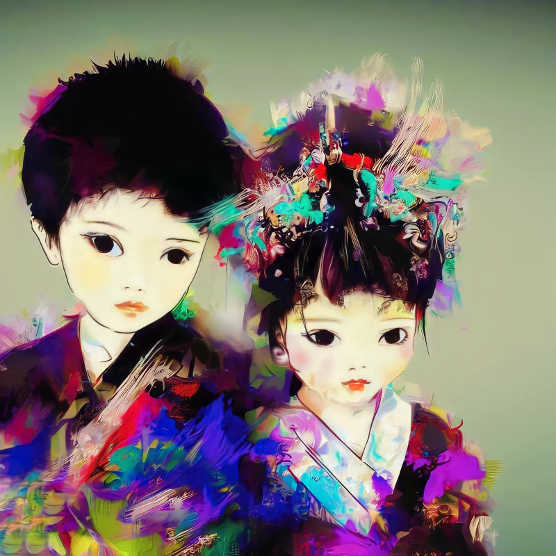  Japanese 男の子と女の子 art