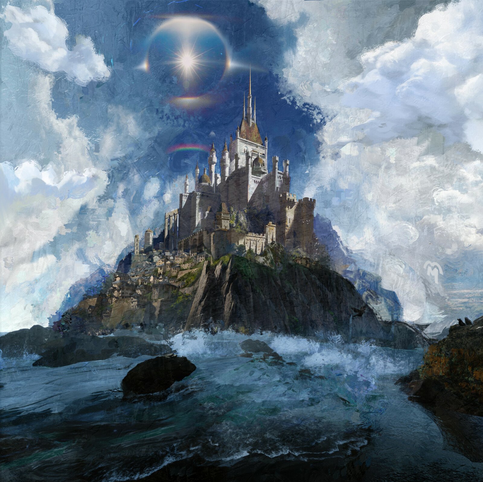 Download Castle Fairy Tale Parhelion Rainbow Artistic Digital Art Art