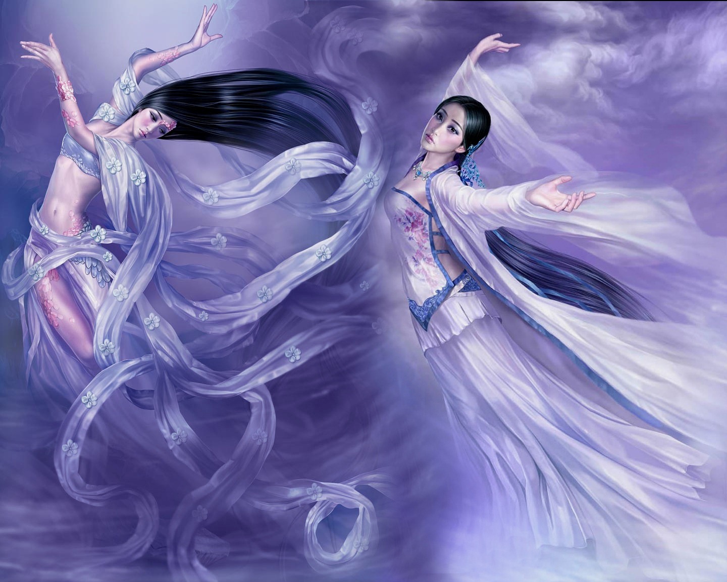 Dancing winds. Китайский художник Tang Yuehui картины. Художник Ешуи танг.. Богиня танца. Картины фэнтези китайских художников.