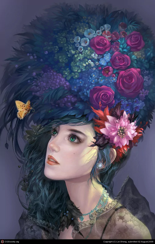  Hat of Flowers by Lei Sheng