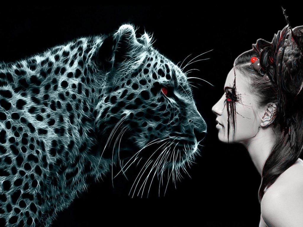 babe VS tiger Art - ID: 19059 - Art Abyss