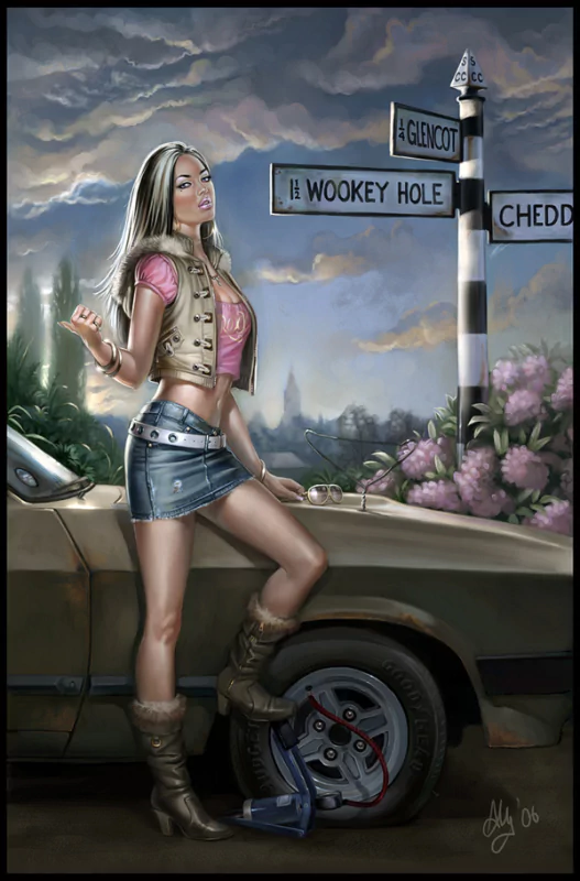  Cheryl's Flat Tyre by Aly Fell