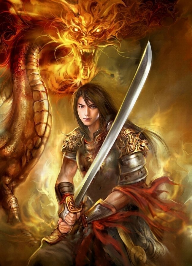 Warrior and his Dragon Art - ID: 20049