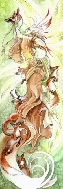 Download Kitsune Fox Artistic Watercolor Art