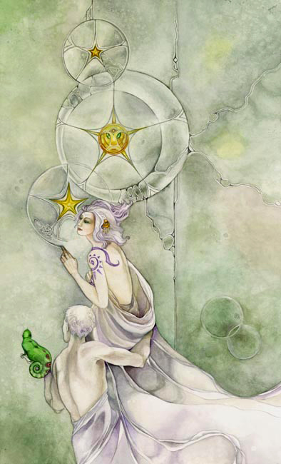 Three of Pentacles by Stephanie Pui-Mun Law